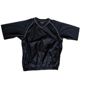 FootJoy short sleeve performance wind shirt v-neck black white Large